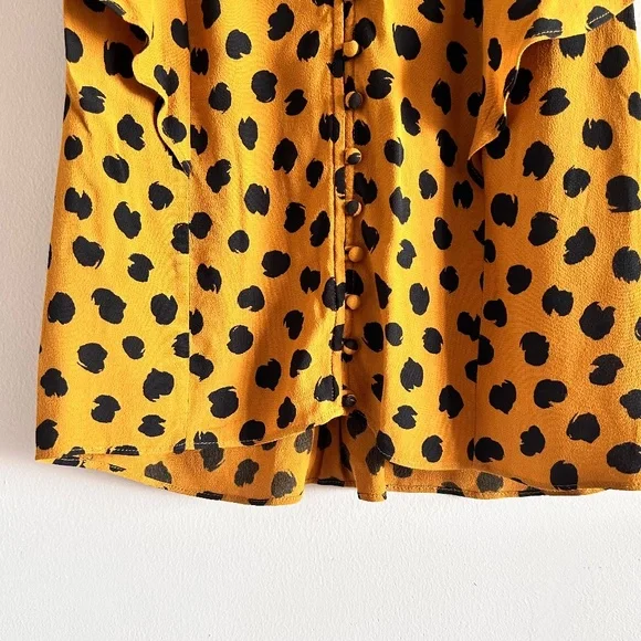 MadeWELL Carmelina Flutter-Sleeve Top | Painted Spots Egyptian Gold | Size 0 | - Picture 8 of 14